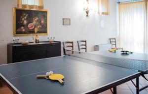 una raqueta de ping pong en una mesa de ping pong en Gorgeous Home In Ascoli Piceno With Wifi, en Ascoli Piceno