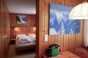 Ένα ή περισσότερα κρεβάτια σε δωμάτιο στο Chalet Lieke Parterre