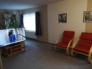 TV a/nebo společenská místnost v ubytování Apartmány U Krumlova