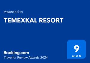 a screenshot of a text box with the text emailed to temkka resort at TEMEXKAL RESORT in Ensenada