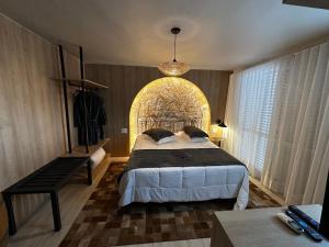 Giường trong phòng chung tại Pousada e Restaurante Del Miro