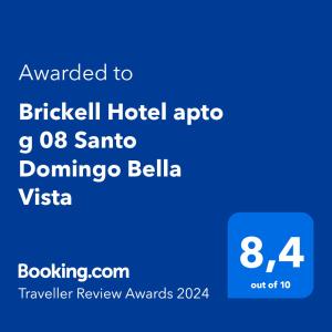 Captura de pantalla de un teléfono móvil con texto actualizado a la aplicación del hotel Brickel en Brickell Hotel apto g 08 Santo Domingo Bella Vista, en Santo Domingo