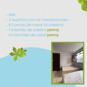 Zimmer mit einem Bett und einem Zimmer mit in der Unterkunft CASA DE PRAIA IPIOCA BEACH É A SUA MELHOR ESCOLHA EM MACEIÓ-Al in Maceió