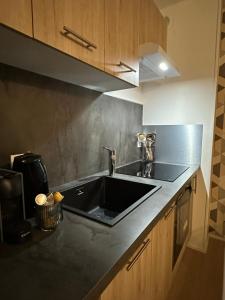 Kuchyň nebo kuchyňský kout v ubytování Studio « Le petit montagnard »