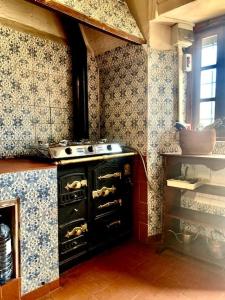 a kitchen with a stove and an oven in it at La Casa del Teide, d-espacios in La Orotava