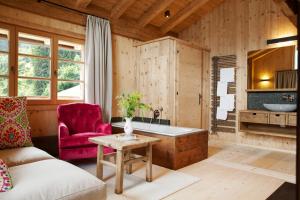Posezení v ubytování HochLeger - Chalet Refugium am Berg