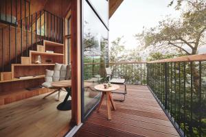 Balkón nebo terasa v ubytování HochLeger - Chalet Refugium am Berg