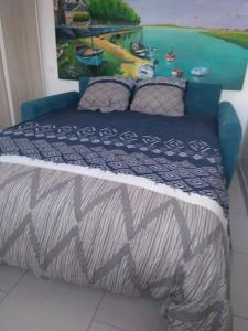 Postel nebo postele na pokoji v ubytování Gîte Rosie