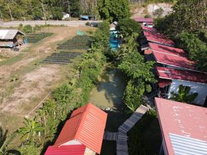 an aerial view of a farm with a river at Lanta Dareen Garden Home in Ko Lanta