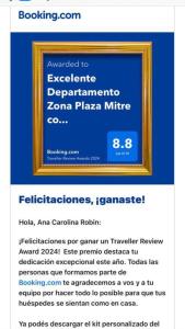 a website with a picture of a picture frame at Excelente Departamento Zona Plaza Mitre con vistas a la ciudad in Mar del Plata