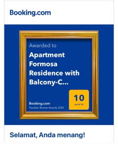 uma imagem de uma moldura de imagem com um sinal que lê preparado para nomeação para em Wiwi at Apartment Formosa Residence with Balcony-Comfort-Cozy-Easy em Nagoya