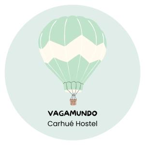 a hot air balloon in a geometric style illustration at VagaMundo Hostel Carhue in Carhué