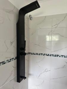 a shower with a glass door in a bathroom at La Jacinta posada suites in Santa Rosa de Calamuchita +31 photos