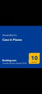 Certifikát, ocenenie alebo iný dokument vystavený v ubytovaní Casa in Piazza