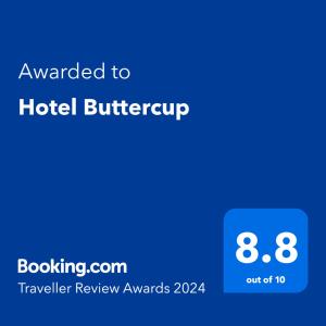 Sijil, anugerah, tanda atau dokumen lain yang dipamerkan di Hotel Buttercup