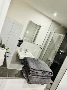 Kylpyhuone majoituspaikassa Blick Bergwinkel