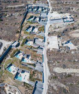 an aerial view of a group of houses at Lithi Luxury Retreat in Imerovigli
