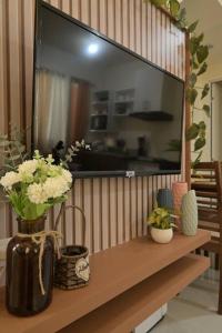 A television and/or entertainment centre at Hyacinth by Elle's Place near Dumaguete Airport