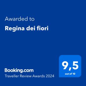 Certifikát, hodnocení, plakát nebo jiný dokument vystavený v ubytování Regina dei fiori