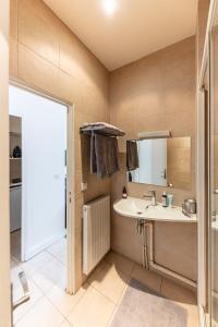 a bathroom with a sink and a mirror at Studio sur les Quais de Seine in Paris