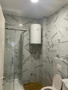 W łazience znajduje się kabina prysznicowa i toaleta. w obiekcie M Lux Apartment Zlatibor w mieście Zlatibor