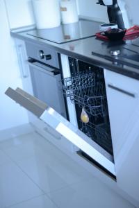Kuchyň nebo kuchyňský kout v ubytování Irina Lux Apartment