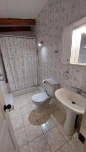 een badkamer met een toilet en een wastafel bij Depto. Altos de Tenglo in Puerto Montt