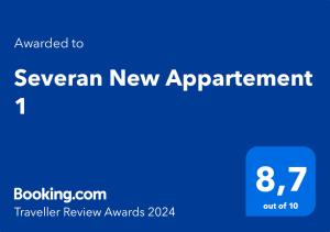 Severan New Appartement 1 tanúsítványa, márkajelzése vagy díja