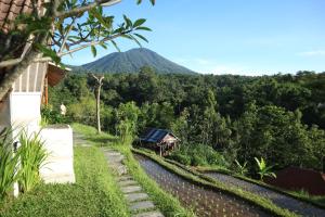 a view of a mountain from a house at Padi Bali Jatiluwih in Tabanan