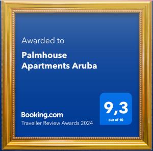 Certifikát, hodnocení, plakát nebo jiný dokument vystavený v ubytování Palmhouse Apartments Aruba 1- 4 persons