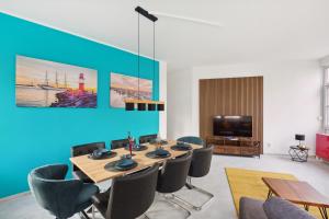 TV a/nebo společenská místnost v ubytování MARLEI 6 Apartment mit 3 Schlafzimmern, gemütlichen Wohnbereich, mit 2 WCs