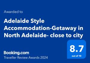 a screenshot of the adelaide style association in associationgilvy in north adelaide at Adelaide Style Accommodation - City to Beach - Free WIFI - Free 3 car parking - Great location in Adelaide
