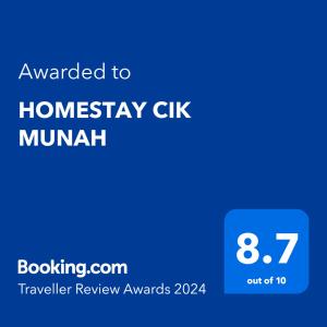 太平HOMESTAY CIK MUNAH的蓝屏,文字被授予仓鼠黑麦