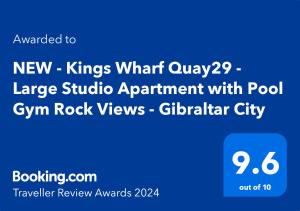 Fotografie z fotogalerie ubytování Kings Wharf Quay29 - Large Studio Apartment with 3 Pools - Gym - Rock Views - Holiday and Short Let Apartments in Gibraltar v destinaci Gibraltar