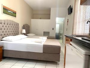 1 dormitorio con 1 cama grande en una habitación en Chrysa House, en Kamarai