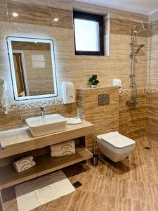 a bathroom with a sink and a toilet at Стоичковата къща гр. Стрелча in Strelcha