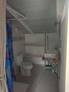 uma casa de banho com um WC e um lavatório em CASA CARMELA em Higuera de la Sierra