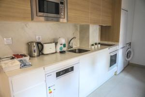 Kuchyňa alebo kuchynka v ubytovaní Apartamentos Sudestada