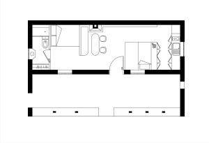 a floor plan of a small house at To Spitaki House in Perdika