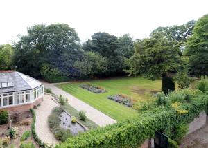 an aerial view of a garden with a house at Old Rectory in Wem