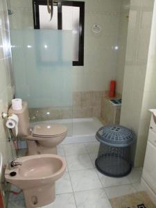 トレビエハにあるSea View Apartmentのバスルーム(トイレ、シャワー、シンク付)