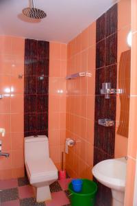 bagno con servizi igienici e lavandino di lake palace beach hotel a Bujumbura