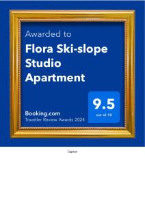 Flora Ski-slope Studio Apartment tanúsítványa, márkajelzése vagy díja