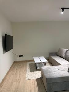 TV a/nebo společenská místnost v ubytování White apartment, in the center of Tirana