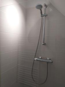 a shower with a hose in a bathroom at Alizée in Granville