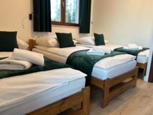 Postel nebo postele na pokoji v ubytování WierchoHouse - domek z jacuzzi