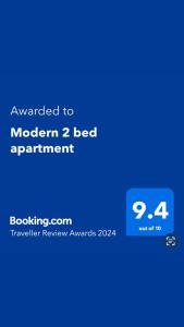 a screenshot of a modem bed appointment screen at Modern 2 bed apartment in Wallasey