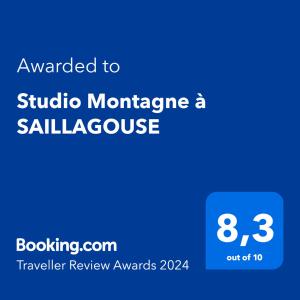 Certyfikat, podpis lub inny dokument wystawiony w obiekcie Studio Montagne Cerdagne à SAILLAGOUSE