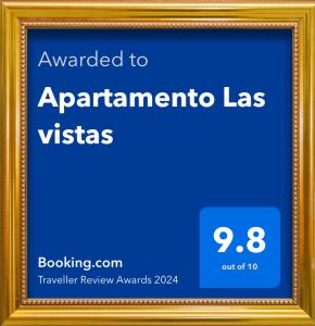 a picture frame with the text awarded to argentinian las at Apartamento Las vistas in Morro del Jable