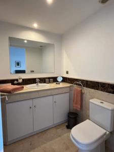 a bathroom with a white toilet and a sink at R26 Stunning Penthouse Duplex Elviria in Marbella